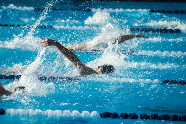 competitive swimming pool race